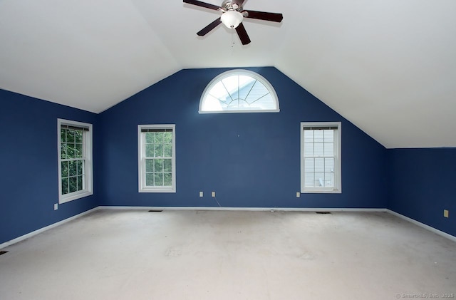 29 Quarry Ln, Hamden, CT 06518 - additional living space featuring ceiling fan, lofted ceiling, and carpet floors