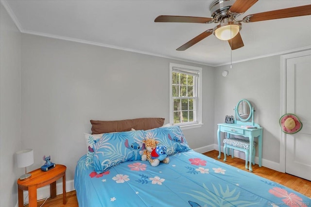 80 Bread And Milk St, Coventry, CT 06238 - bedroom with crown molding, wood finished floors, and a ceiling fan