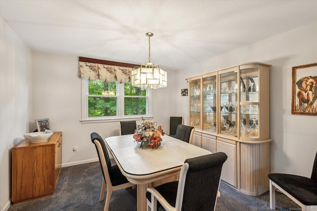 18 Banks Rd, Simsbury, CT 06070 - dining room with a chandelier and dark colored carpet