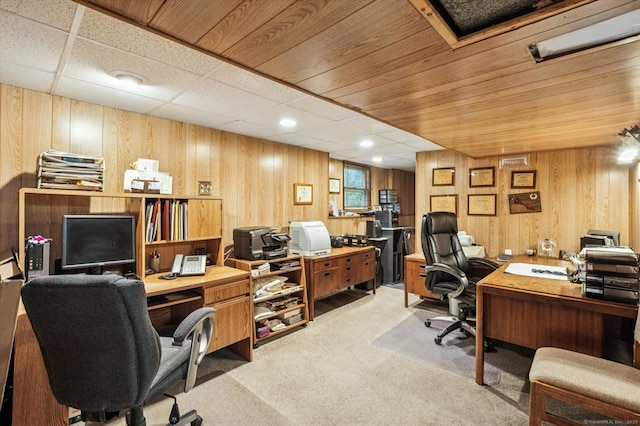 18 Banks Rd, Simsbury, CT 06070 - carpeted home office featuring wooden walls