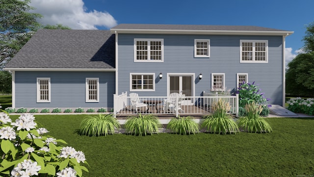 9 Arrowhead Trl, Waterford, CT 06385 - back of house with a wooden deck and a yard