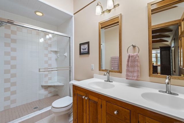 34 Joyce St, Guilford, CT 06437 - full bathroom with double vanity and a shower stall
