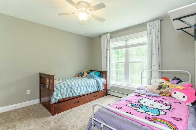 40 Airport Rd, Killingly, CT 06239 - carpeted bedroom with ceiling fan and a baseboard radiator