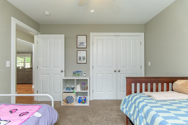 40 Airport Rd, Killingly, CT 06239 - bedroom featuring a closet, carpet floors, and a ceiling fan