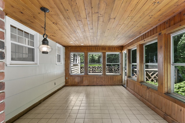 210 Carroll Rd, Fairfield, CT 06824 - unfurnished sunroom featuring wooden ceiling, plenty of natural light, and wooden walls