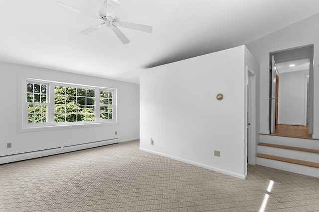 210 Carroll Rd, Fairfield, CT 06824 - spare room with baseboard heating, ceiling fan, and carpet floors