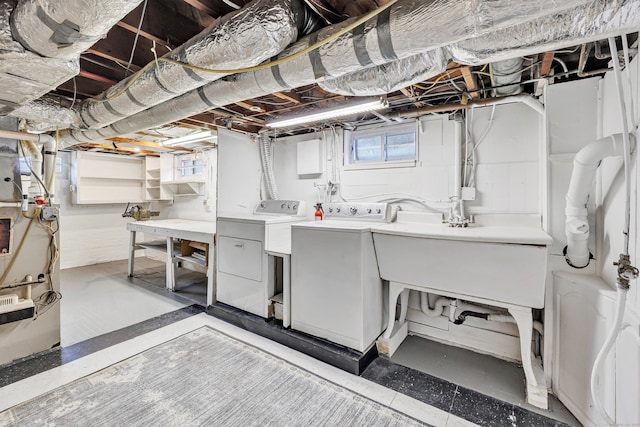 162 Sheppard St, Stratford, CT 06614 - below grade area with separate washer and dryer and a workshop area