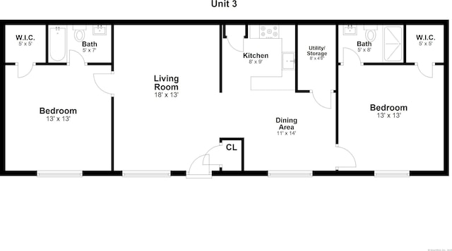 718 Cove Rd Apt 3, Stamford, CT 06902 - view of floor plan / room layout