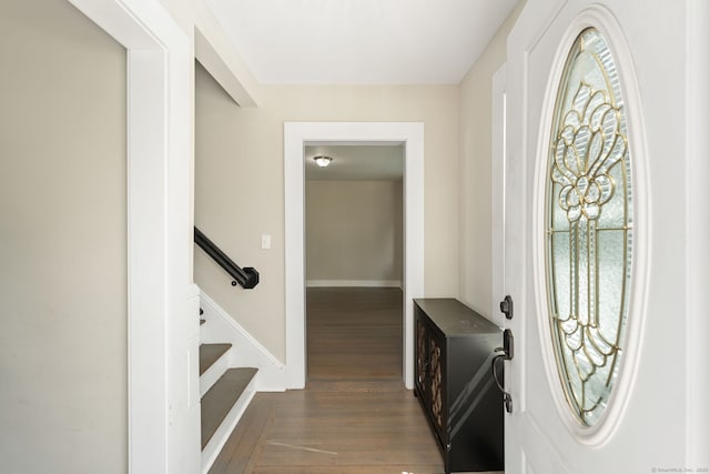 163 Willetts Ave, New London, CT 06320 - entrance foyer featuring wood finished floors, healthy amount of natural light, and stairway