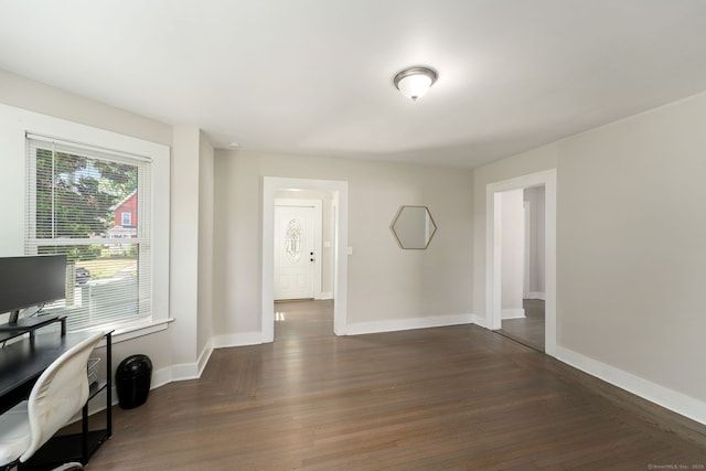 163 Willetts Ave, New London, CT 06320 - unfurnished office featuring baseboards and dark wood-type flooring