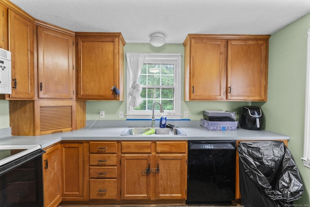 64 Iron St, Ledyard, CT 06339 - kitchen featuring dishwasher, light countertops, white range with electric stovetop, and brown cabinets