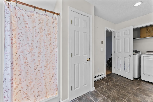 64 Iron St, Ledyard, CT 06339 - laundry room with baseboard heating, separate washer and dryer, and recessed lighting