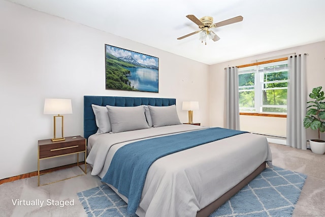 10 Empire Way, Bristol, CT 06010 - bedroom with a baseboard radiator, carpet floors, and ceiling fan