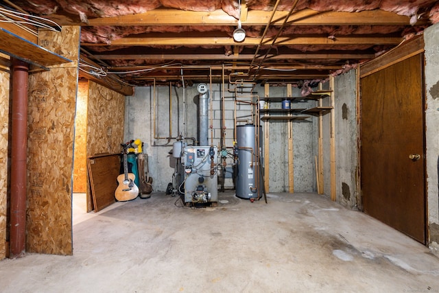10 Empire Way, Bristol, CT 06010 - unfinished basement featuring water heater and a heating unit
