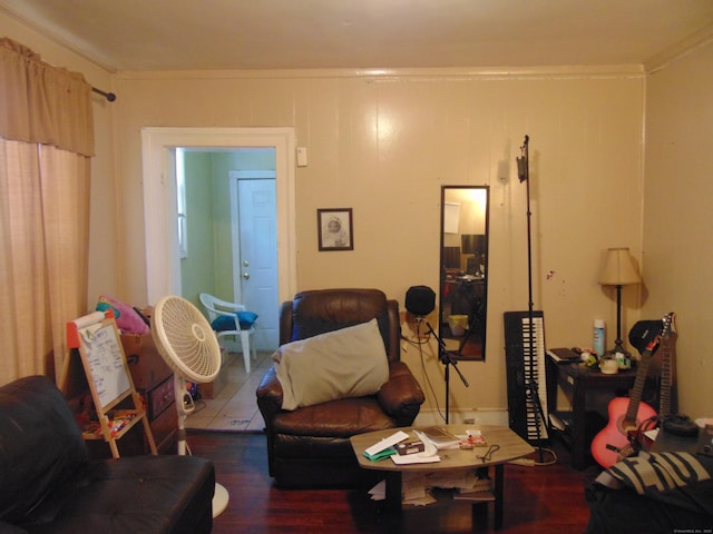 69 W Liberty St, Waterbury, CT 06706 - living area with wood finished floors and ornamental molding