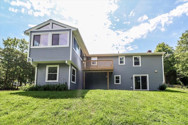 36 Jotham Rd, New Milford, CT 06776 - back of property with a lawn and a chimney