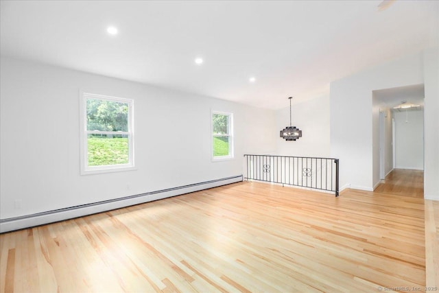 36 Jotham Rd, New Milford, CT 06776 - spare room with a baseboard radiator, healthy amount of natural light, light wood-style flooring, and recessed lighting