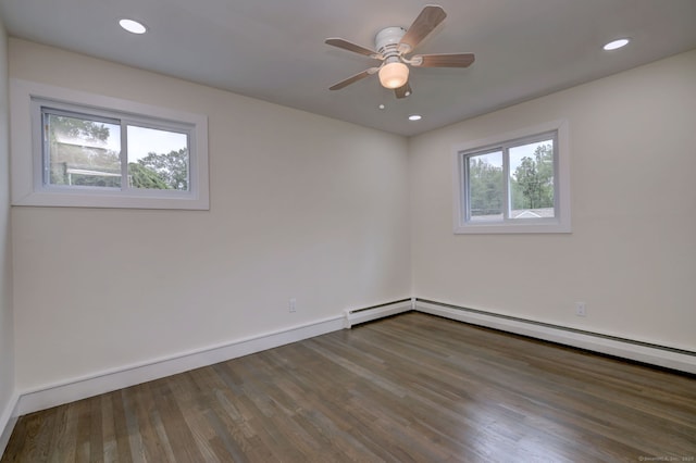 13 School St, Monroe, CT 06468 - spare room featuring wood finished floors, a ceiling fan, and recessed lighting