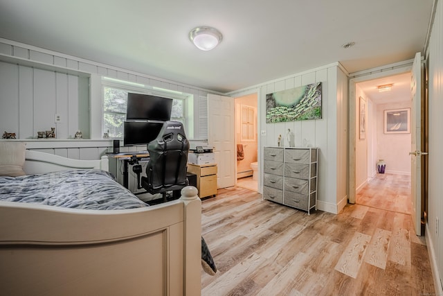 4 Northrop Rd, Woodbridge, CT 06525 - bedroom featuring light wood finished floors, connected bathroom, and a desk