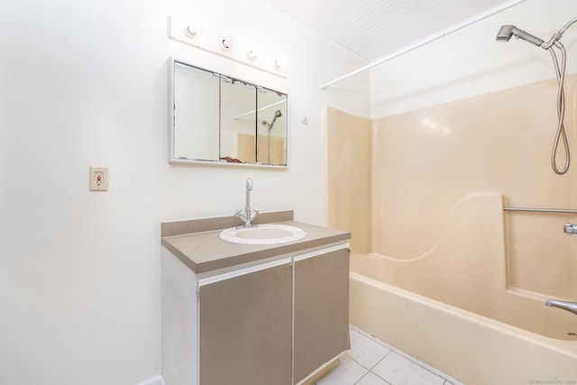 430 Emmett St Apt L, Bristol, CT 06010 - bathroom featuring vanity, bathing tub / shower combination, and tile patterned floors