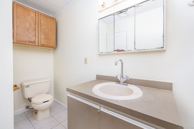 430 Emmett St Apt L, Bristol, CT 06010 - bathroom with vanity, tile patterned flooring, and ornamental molding