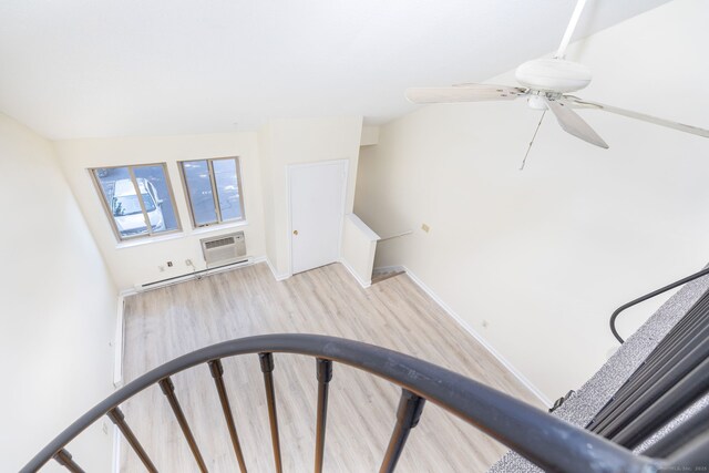 430 Emmett St Apt L, Bristol, CT 06010 - stairs with wood finished floors and ceiling fan