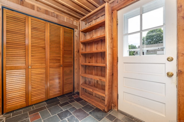 934 Jerome Ave, Bristol, CT 06010 - doorway to outside with built in features and dark stone finish flooring