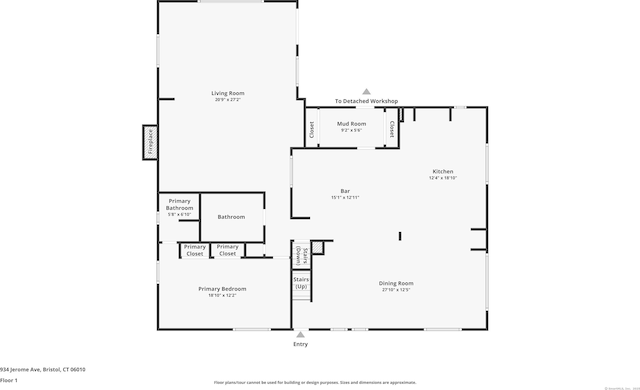 934 Jerome Ave, Bristol, CT 06010 - view of floor plan / room layout