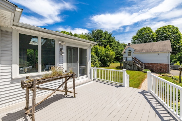 934 Jerome Ave, Bristol, CT 06010 - wooden terrace with a lawn