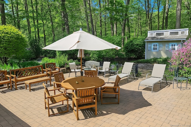 70 Bayne St, Norwalk, CT 06851 - view of patio featuring an outdoor structure