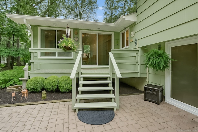 70 Bayne St, Norwalk, CT 06851 - property entrance featuring a patio area