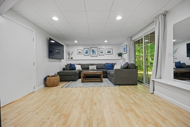 30 Poppy Ln, East Lyme, CT 06333 - living room with wood finished floors, recessed lighting, and a paneled ceiling