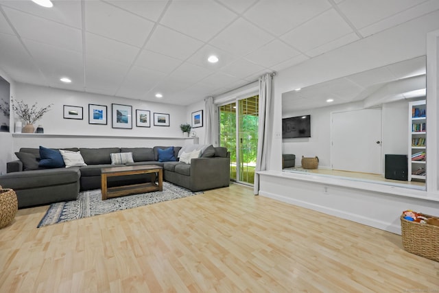 30 Poppy Ln, East Lyme, CT 06333 - living area with wood finished floors, a drop ceiling, and recessed lighting