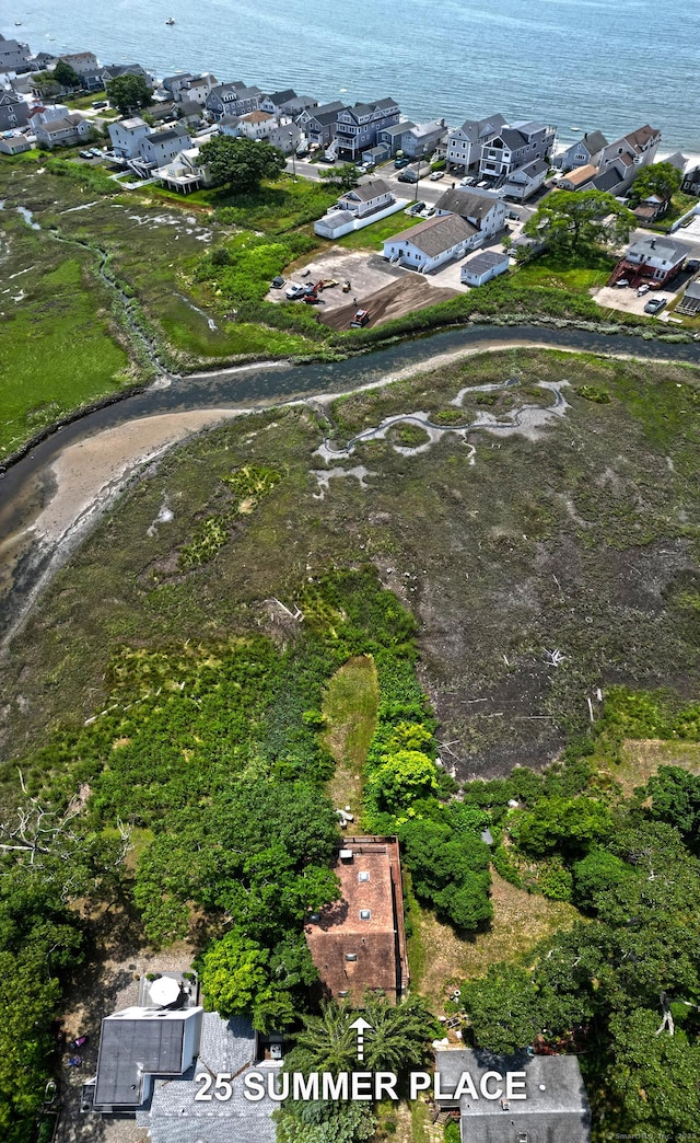 25 Summer Pl, Milford, CT 06460 - aerial overview of property's location with a nearby body of water and nearby suburban area