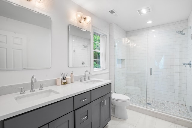 50 Buckingham Rd, Avon, CT 06001 - bathroom featuring a stall shower and double vanity