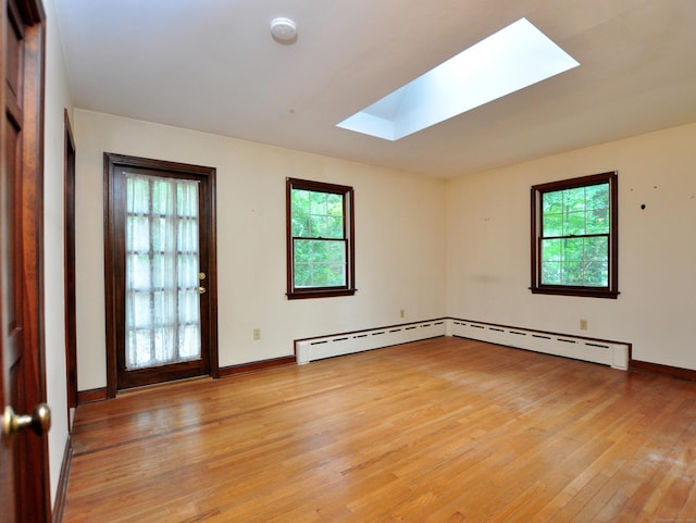 3 Carriage Dr, Canton, CT 06019 - spare room with a skylight, light wood finished floors, plenty of natural light, and a smoke detector