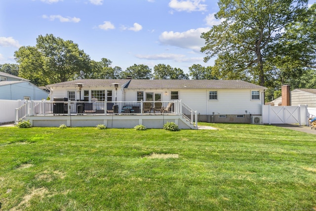 24 Pine Tree Rdg, Meriden, CT 06450 - rear view of house featuring a wooden deck and a gate