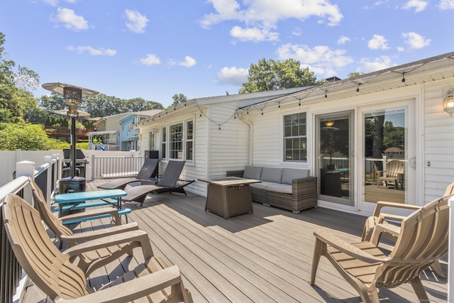 24 Pine Tree Rdg, Meriden, CT 06450 - wooden deck with an outdoor living space and grilling area