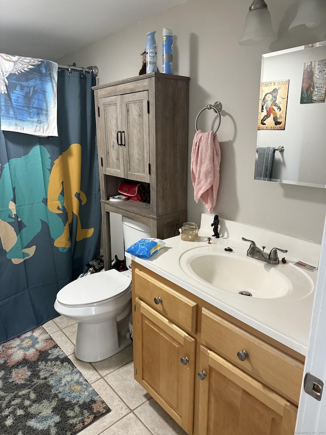 72 School St, Norwich, CT 06360 - full bath with tile patterned flooring, vanity, and a shower with shower curtain