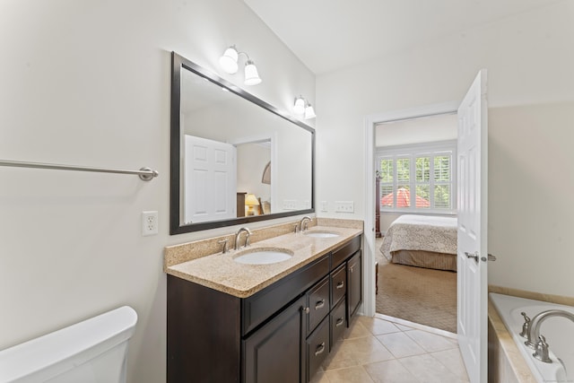 18 Briar Ridge Dr Unit 18, Bethel, CT 06801 - ensuite bathroom featuring double vanity, a tub to relax in, and tile patterned floors