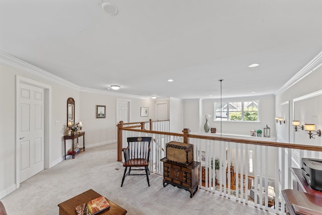 18 Briar Ridge Dr Unit 18, Bethel, CT 06801 - sitting room with ornamental molding, carpet, a chandelier, and recessed lighting