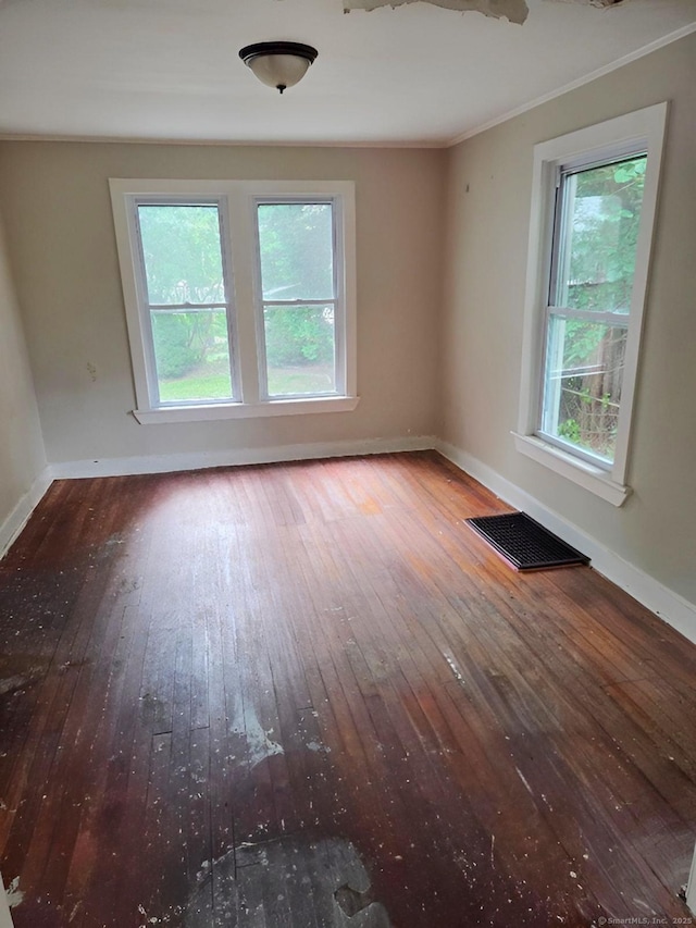 181 Plank Rd, Waterbury, CT 06705 - unfurnished room with wood-type flooring, plenty of natural light, and ornamental molding