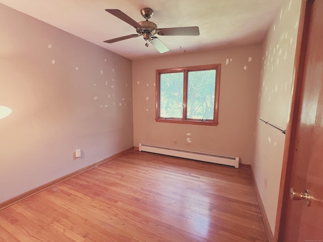11 Mount Nebo Rd, Newtown, CT 06470 - spare room with a baseboard radiator, light wood-style flooring, and ceiling fan