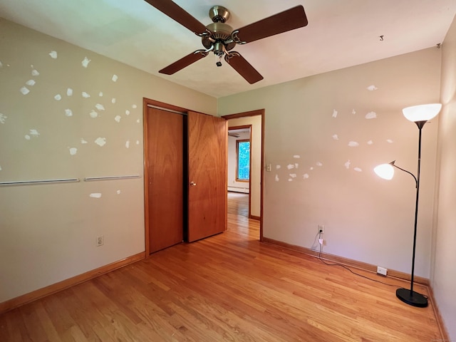 11 Mount Nebo Rd, Newtown, CT 06470 - unfurnished bedroom with light wood-style floors, a closet, and ceiling fan