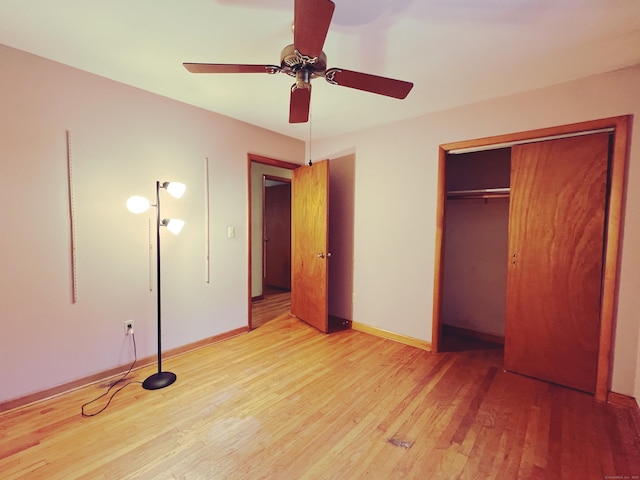 11 Mount Nebo Rd, Newtown, CT 06470 - unfurnished bedroom with wood finished floors, a closet, and ceiling fan