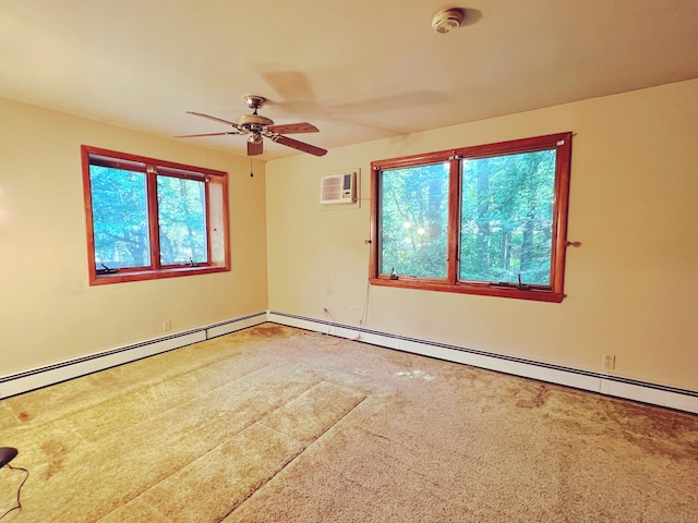 11 Mount Nebo Rd, Newtown, CT 06470 - carpeted empty room featuring a smoke detector, a wall unit AC, and ceiling fan