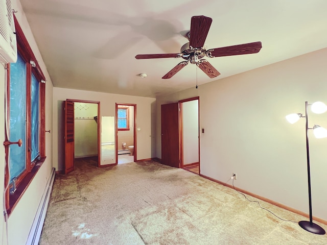 11 Mount Nebo Rd, Newtown, CT 06470 - unfurnished bedroom with carpet flooring, baseboard heating, and a ceiling fan