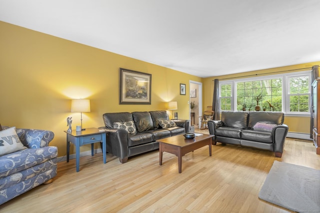 19 Buttercup Ln, Shelton, CT 06484 - living room featuring light wood-type flooring and baseboard heating