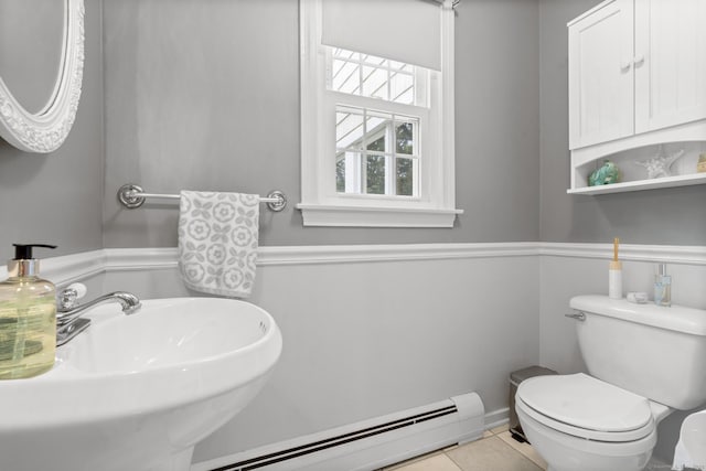 19 Buttercup Ln, Shelton, CT 06484 - bathroom featuring a baseboard heating unit and tile patterned flooring