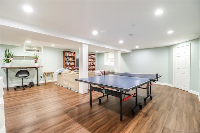 17 Robinhood Rd, Danbury, CT 06811 - rec room featuring wood finished floors and recessed lighting